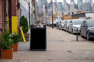 City Street Sign Chalkboard Mockup