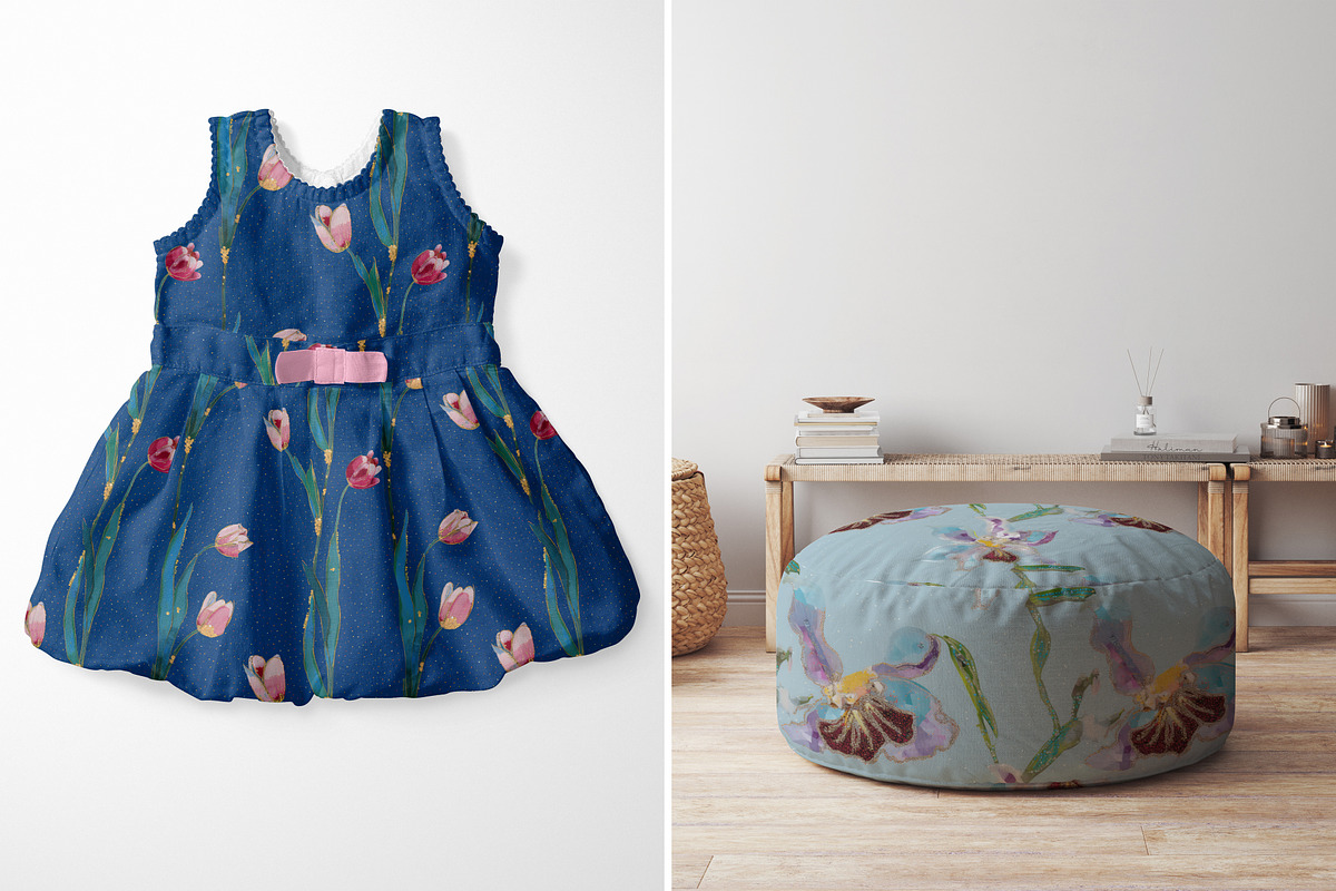 Sparkling Floral Patterns, a Pattern Graphic by Ninterints (Photo 13 of 17)