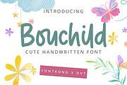 Bouchild - A Cute Handwritten Font, a Handwritten Font by overlaytemplates (Thumbnail 1 of 5)