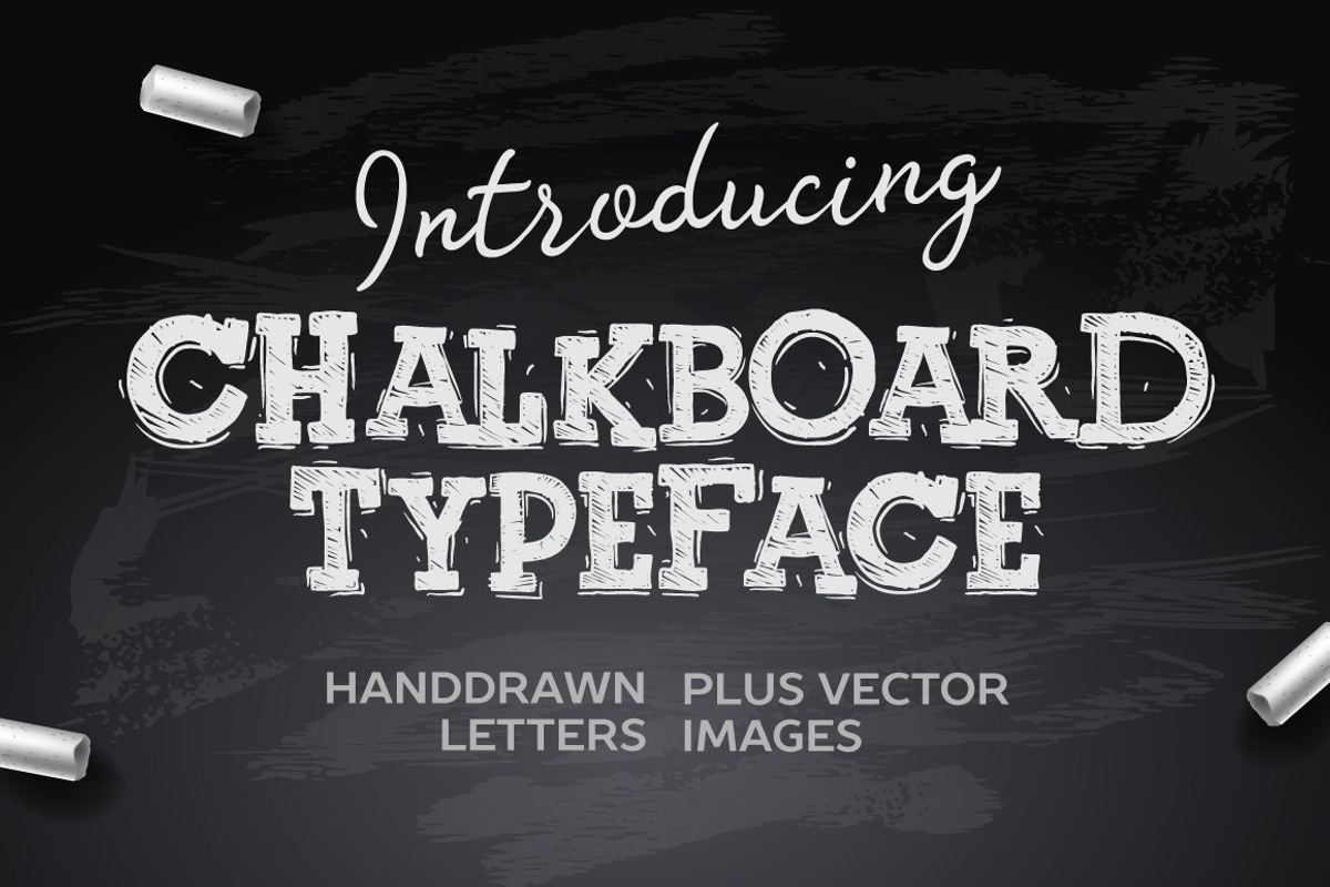 Chalkboard typeface, a Sans Serif Font by PREMIUMVECTOR (Photo 1 of 4)