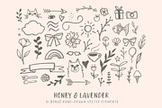 Honey & Lavender Cute Font + Extras, a Sans Serif Font by Mila Garret (Thumbnail 6 of 7)