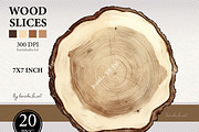 20 Wooden slices Watercolor clipart, an Illustration by KarinkaBU (Thumbnail 8 of 9)