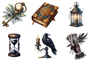 Vintage Halloween Clipart Bundle, an Illustration by DreamArtGraphic (Thumbnail 2 of 5)