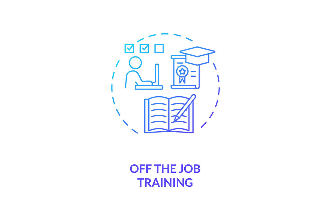 Off-the-job training concept icon, an Outline Icon by IMG Visuals