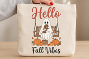 Hello Fall Vibes Ghost PNG, an Object Illustration by DreamCafeArt (Thumbnail 3 of 7)