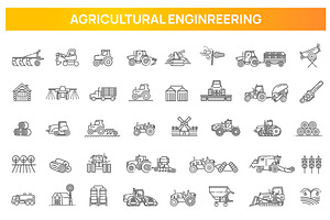 Agricultural and Farming Machines, an Outline Icon by Tettygreen
