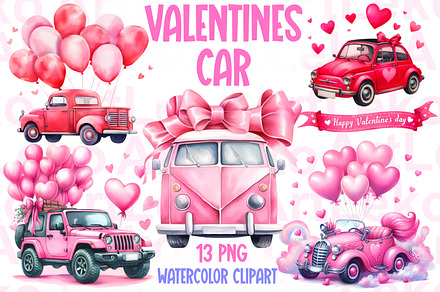 Valentines Car Clipart