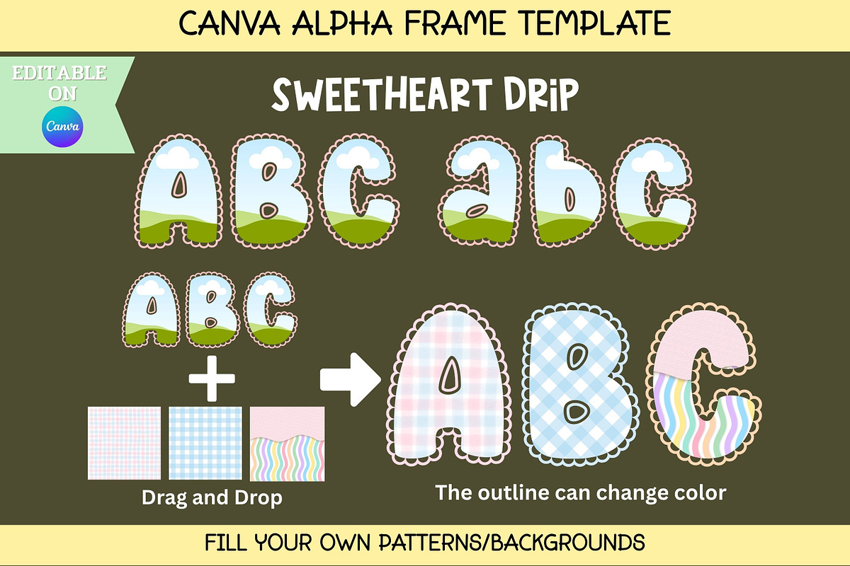 Sweetheart Drip Canva Alpha Template, a Design Template by Adalin Shop (Photo 1 of 5)