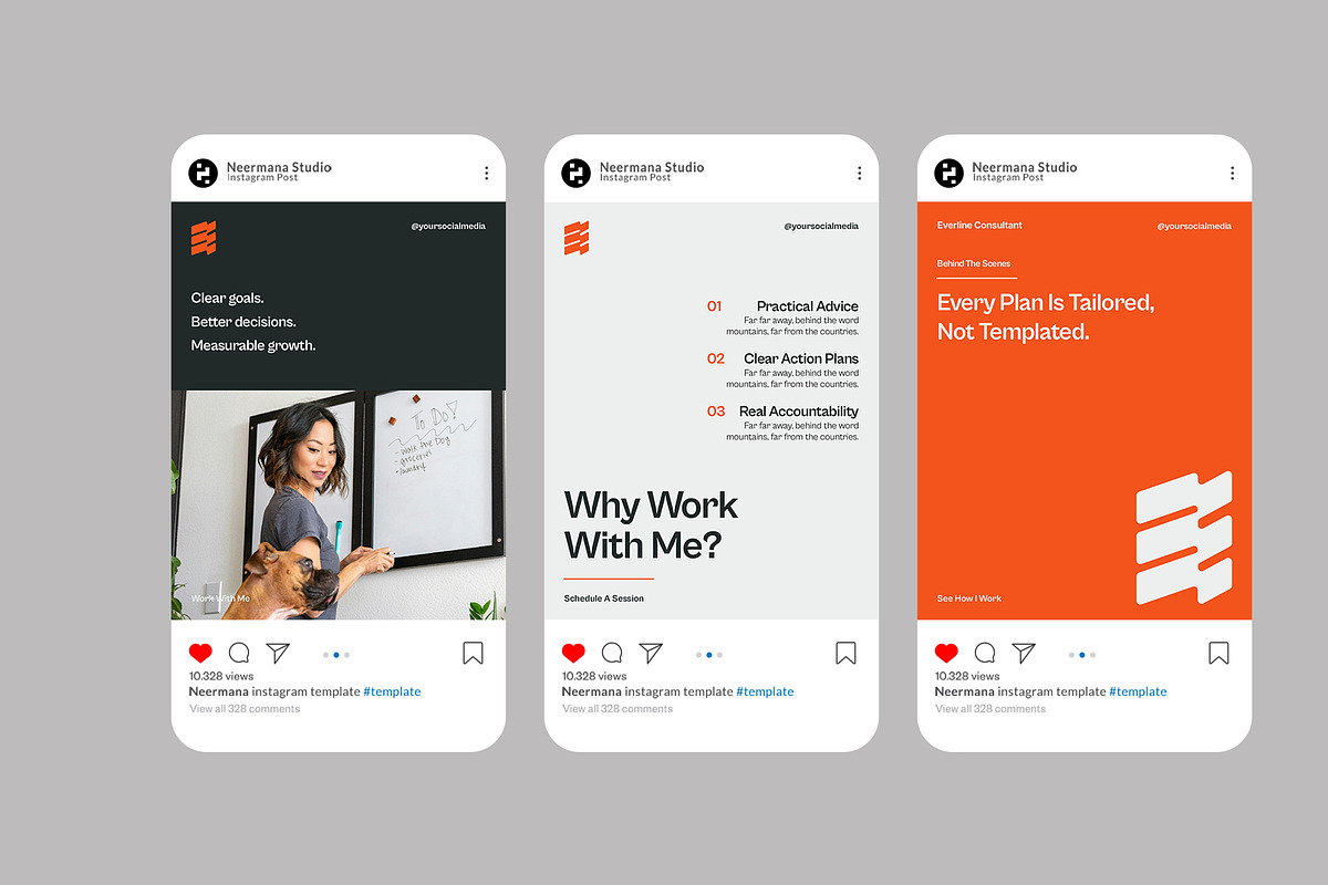 Orange Consultant Company Instagram, a Social Media Template by Neermana (Photo 2 of 4)