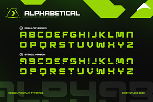 Regbot - Futuristic Stencil Font