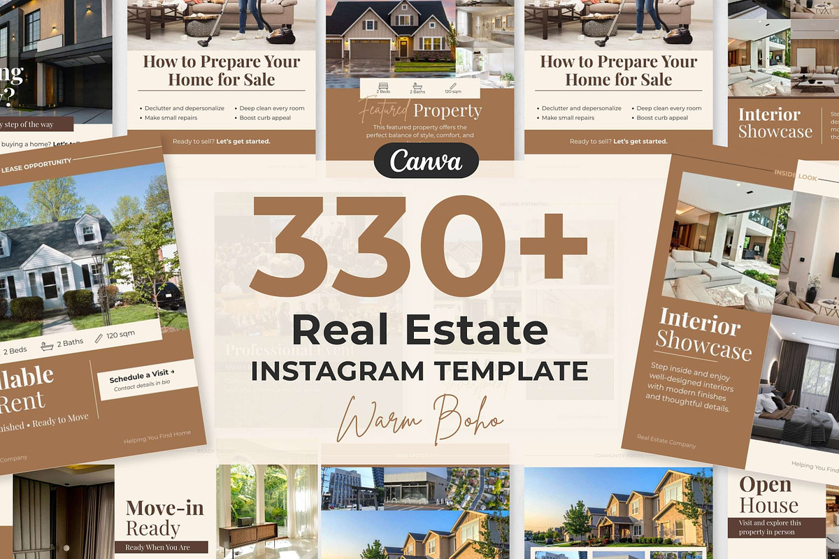 Warm Real Estate Instagram Template, a Social Media Template by Everyday Perfection (Photo 1 of 11)