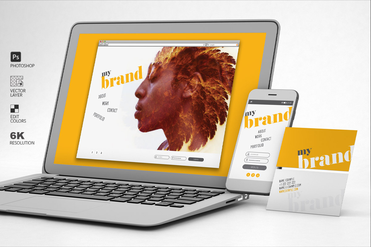 Web Mobile Brand Presentation by Lesz Design  Creative Market