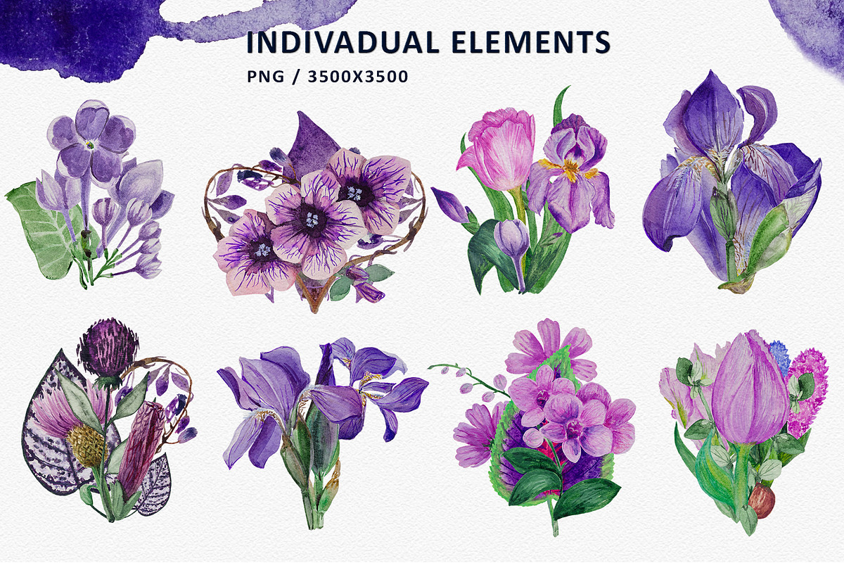 Violet Set, a Decorative Illustration by Design X0