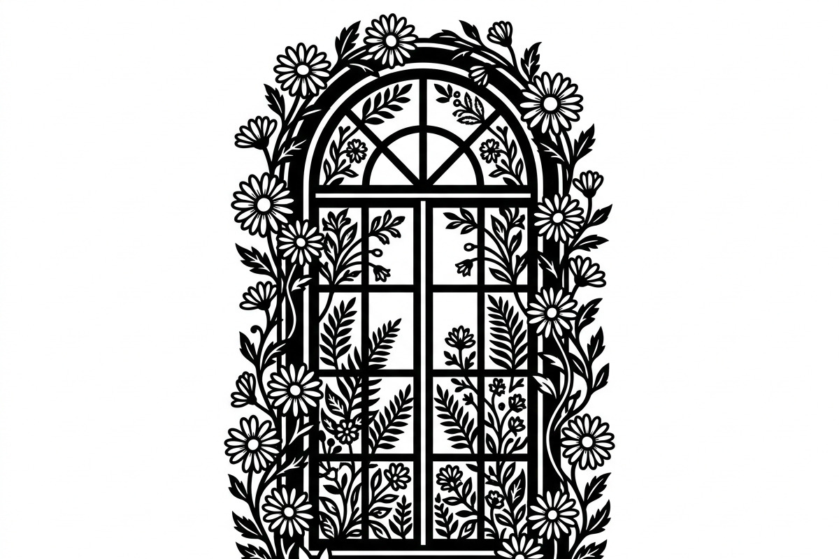 50 Floral French Window Ornament, a Decorative Illustration by Amazin_art (Photo 16 of 44)