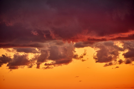 beautiful morning sky with fluffy clouds