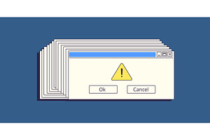 System window bug. Retro computer, a Technology Illustration by Stock-Smart-Start