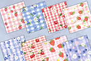 Berries with Flowers in Gingham, a Pattern Graphic by Paper & Pattern Studio (Thumbnail 2 of 9)