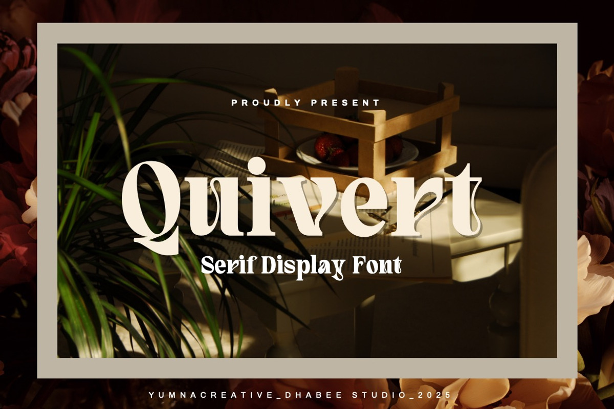 Quivert - Serif Display Font, a Serif Font by Dhabee (Photo 1 of 17)