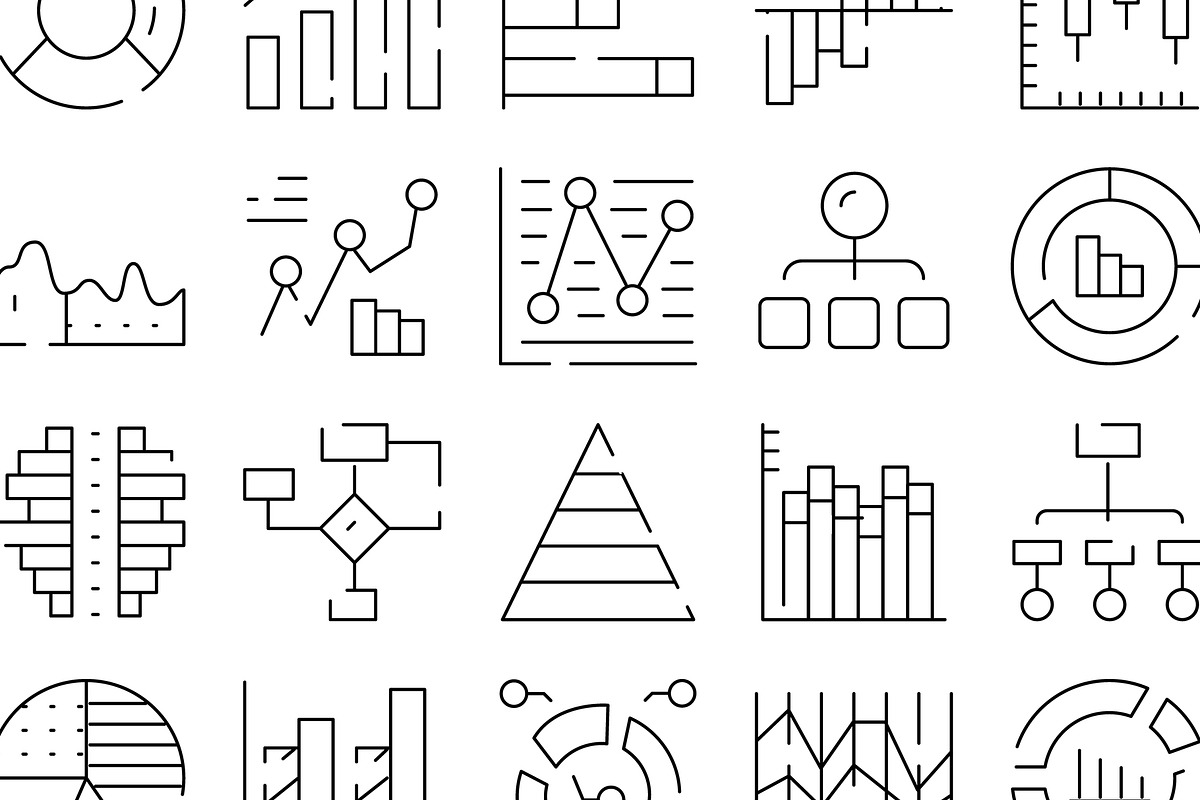 Data analysis visualization icon set, an Object Graphic by pikepicture (Photo 3 of 3)