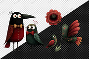 Whimsical & Quirky Birds Clipart, an Illustration by Creative Art (Thumbnail 7 of 9)