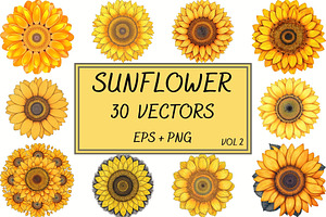 Sunflower Vectors, Sunflower Svg 2