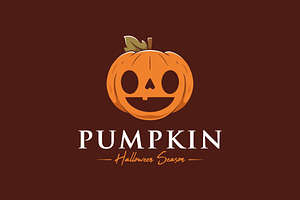 Happy Halloween Pumpkin Logo Design