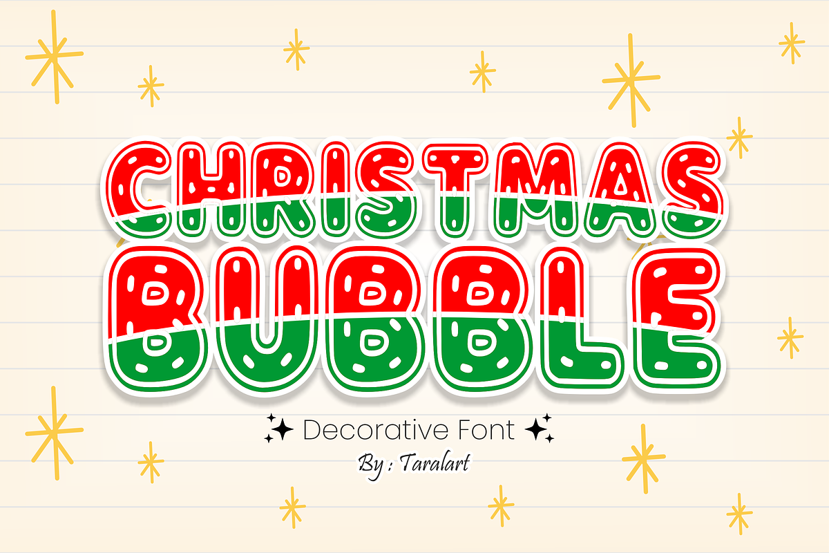 CHRISTMAS BUBBLE - Holiday Font, a Sans Serif Font by KiddoGlyphs Studio (Photo 1 of 5)