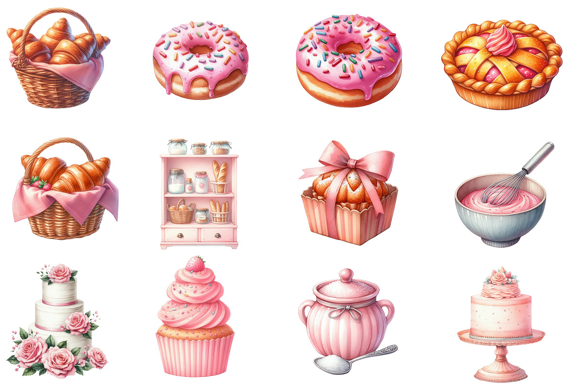 Watercolor Baking Clipart Sublimatio, an Illustration by Designworld (Photo 3 of 4)