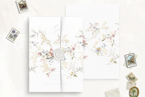 Vintage Floral Printable Vellum Wrap, a Stationery Template by SilverJoyAtelier
