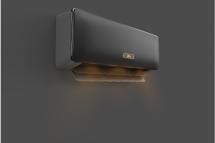 Black conditioner with flow of warm, an Object 3D Model by Marozhkastudio