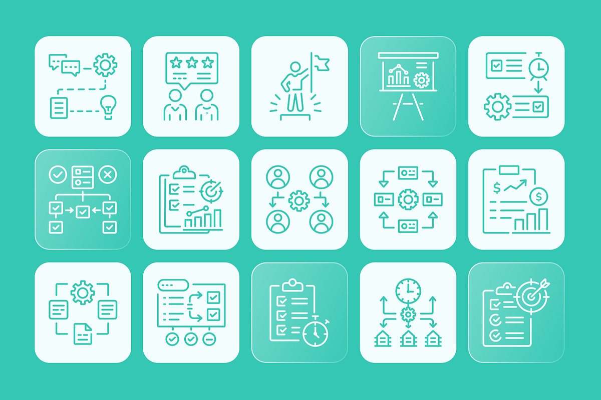Animated Management Icons Set, an Outline Icon by Prosymbols (Photo 4 of 5)