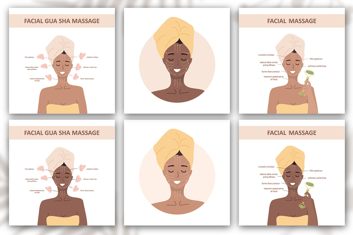 Gua Sha face massage collection, an Illustration by KeronnArt (Photo 3 of 10)