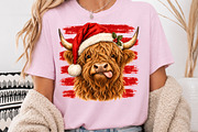 Christmas Highland Cow Santa Hat PNG, a Seasonal Illustration by Rose Art (Thumbnail 3 of 4)