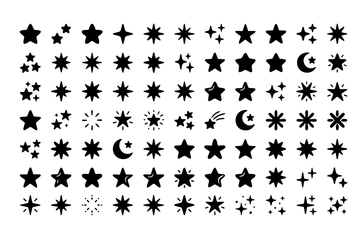 Hand Drawn Star and Sparkles Doodles, an Object Graphic by zahidhossainalif (Photo 8 of 13)