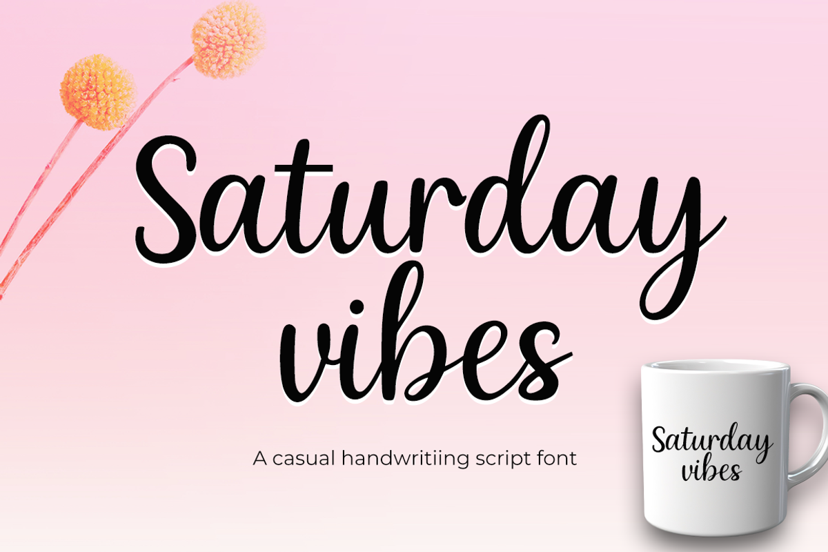 Saturday vibes font, a Handwritten Font by cocodesign (Photo 1 of 7)