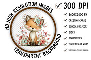 Whimsical Spring Fox Clipart, an Illustration by Craft Nest (Thumbnail 2 of 11)