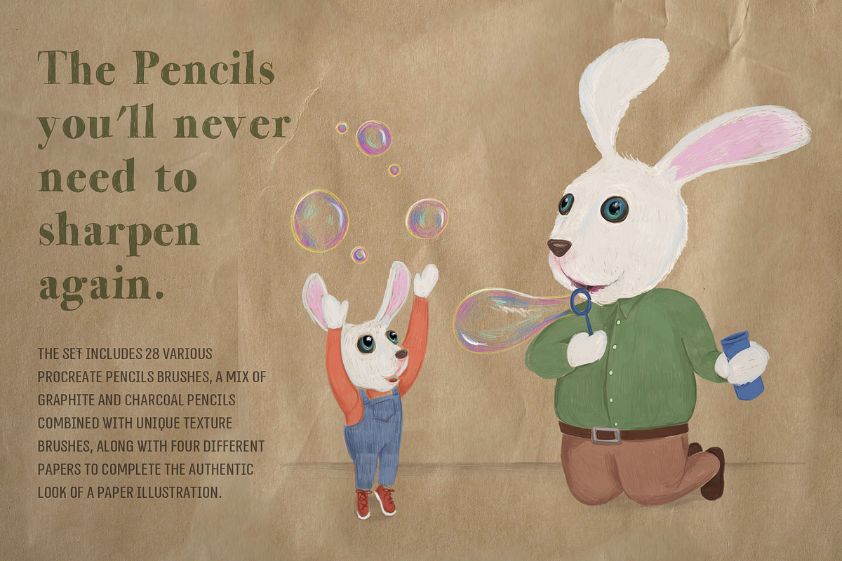 Procreate Pencils brushes, a Brush Add-On by Michal Design (Photo 2 of 9)