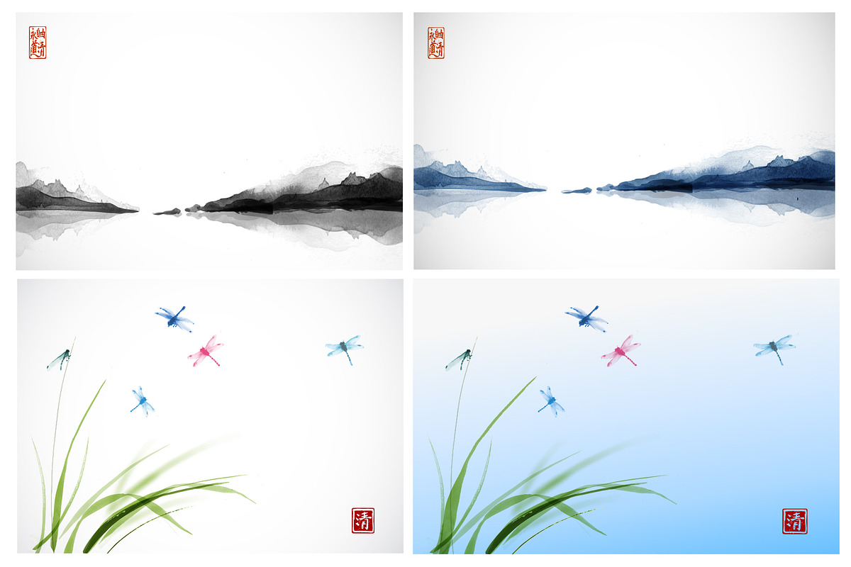 Japanese ink painting sumi-e, part 4, a Graphic by Elina_Li (Photo 2 of 7)