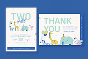 Blue Animal Kids Birthday Invitation, an Invitation Template by Vynetta (Thumbnail 1 of 3)