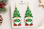 Christmas Gnome Earrings Laser Cut, a Seasonal Illustration by Canvas Craft (Thumbnail 2 of 4)