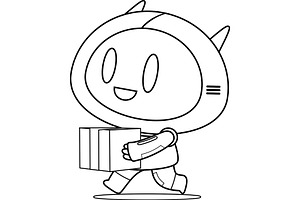 Outlined AI Robot Chat Bot Character, an Illustration by HitToon