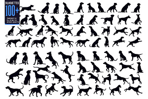 Collection of dog silhouettes, an Illustration by Creative_View