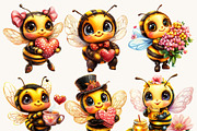 Cute Valentine Bees Clipart Bundle, an Animal Illustration by Design Scotch (Thumbnail 9 of 9)