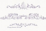 Plum Vintage Baroque Wedding Set, a Seasonal Illustration by AlenaVlasko stock Market (Thumbnail 7 of 8)