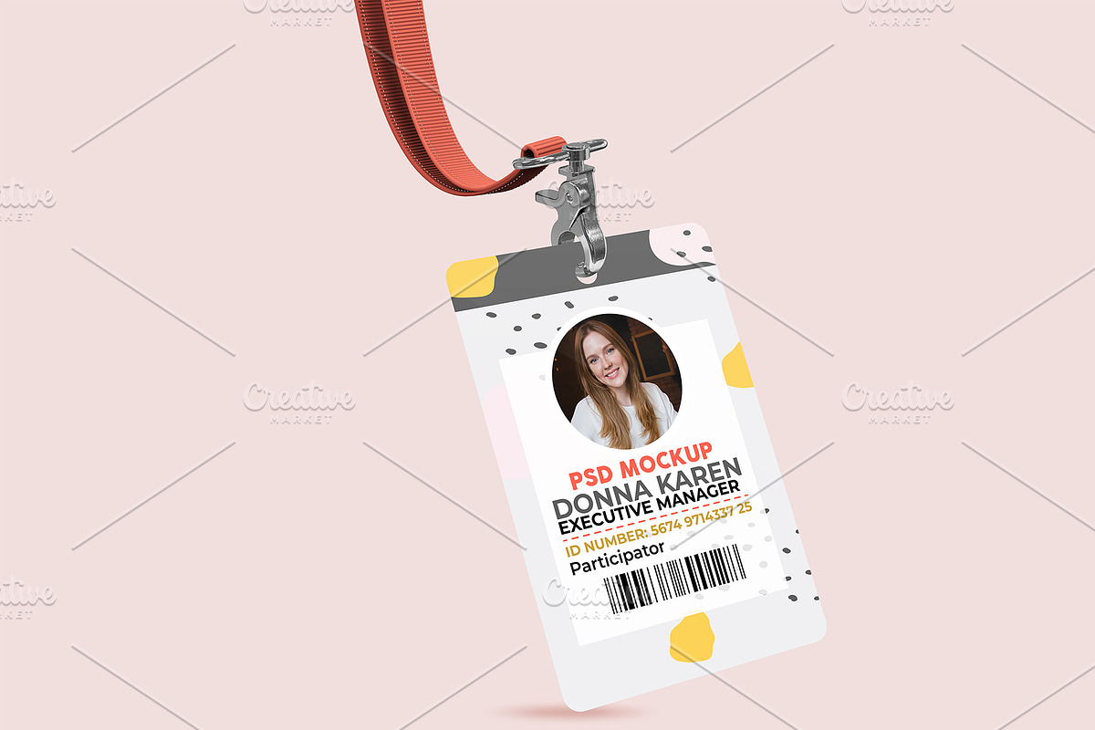 ID Card With Lanyard PSD Mockup, an Object Graphic by Sinlatown (Photo 4 of 8)