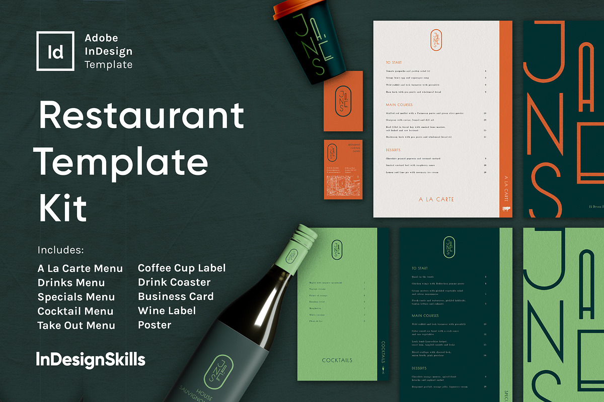 Restaurant Template Kit, a Branding & Logo Template by InDesignSkills (Photo 1 of 14)