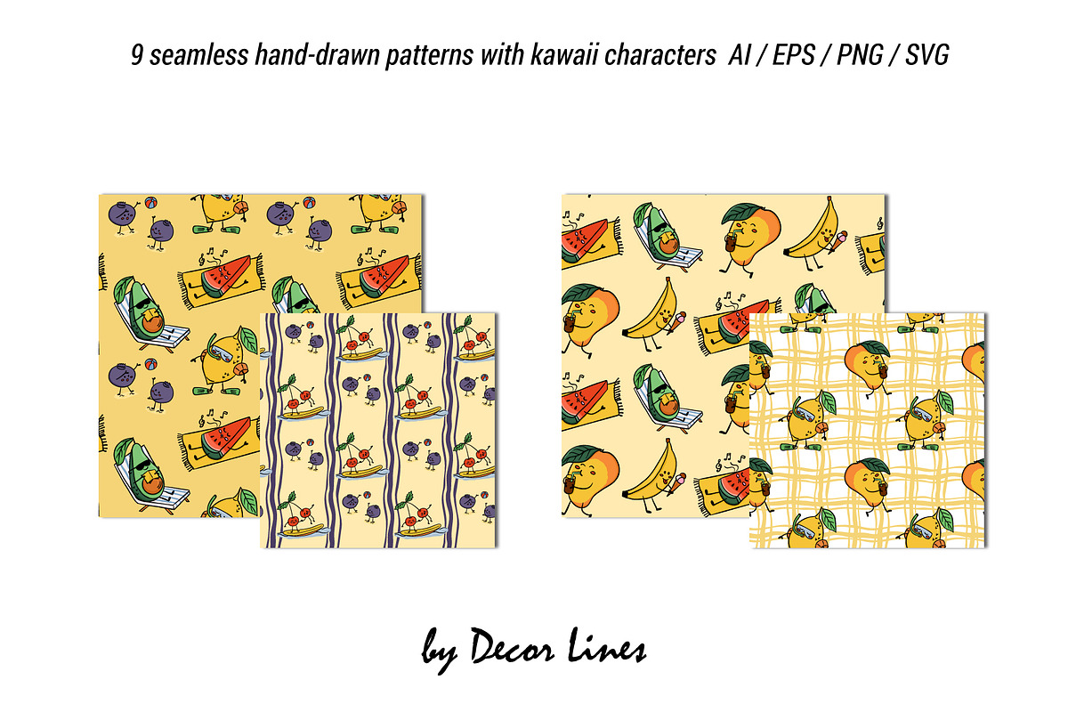 Funny Sunny Kawaii Collection, a Food Illustration by Decor Lines (Photo 6 of 10)