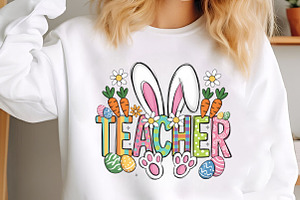 Easter Teacher Png, Happy Easter Png, an Illustration by Designking