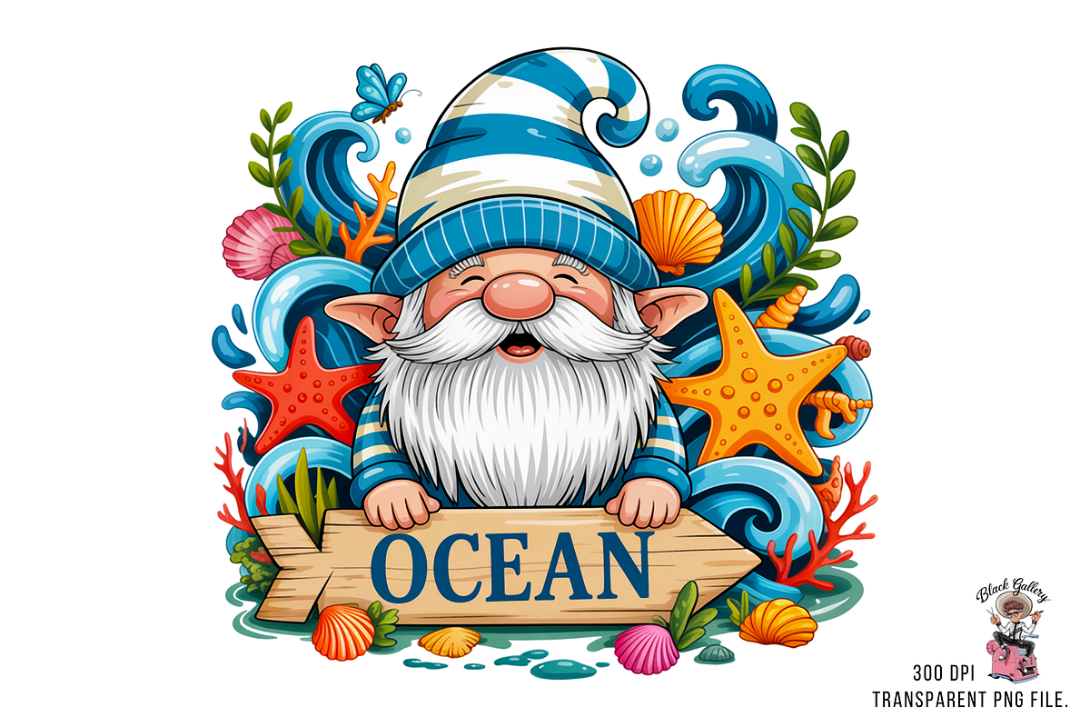 Beach Gnome Summer PNG Bundle, a Graphic by Clipart Studio (Photo 6 of 12)