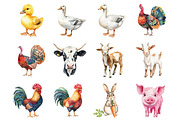 Farm Animals Clipart, an Illustration by Design Market (Thumbnail 2 of 3)